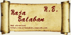 Maja Balaban vizit kartica